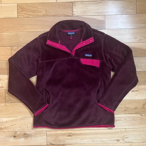 Patagonia Women's Size M Re-Tool Snap-T Pullover Oxblood Red Deep Mahagony X-Dye - Picture 1 of 10